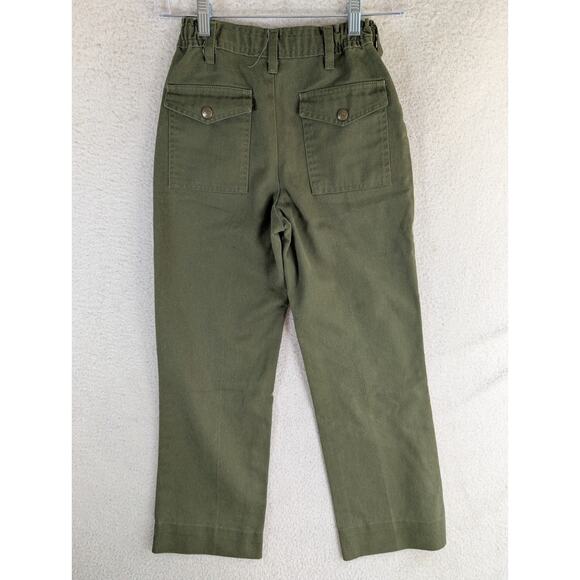 Vintage Boy Scounts BSA Cargo Pants Boys Size 10 Uniform Green Hiking Camping - Picture 2 of 16